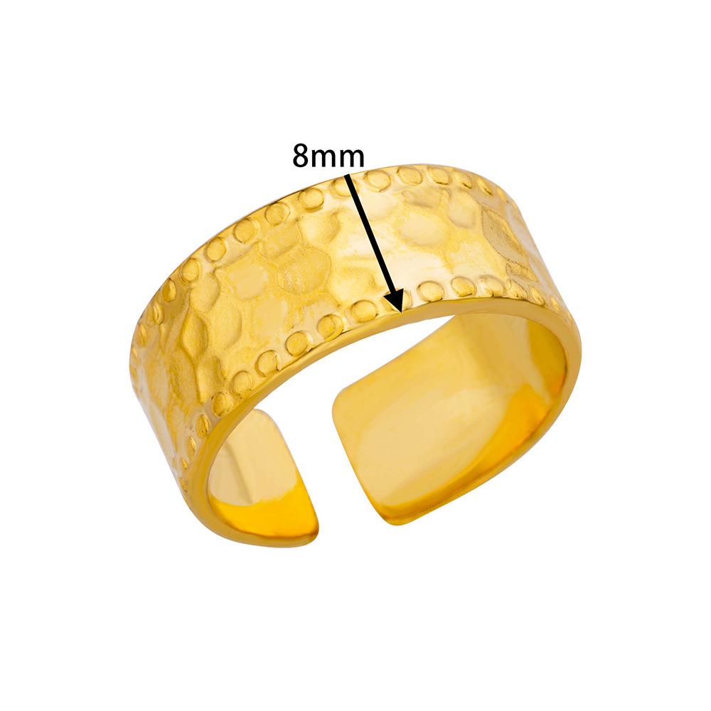 Stainless Steel Heart Geometric Hydraulic Ring for Women