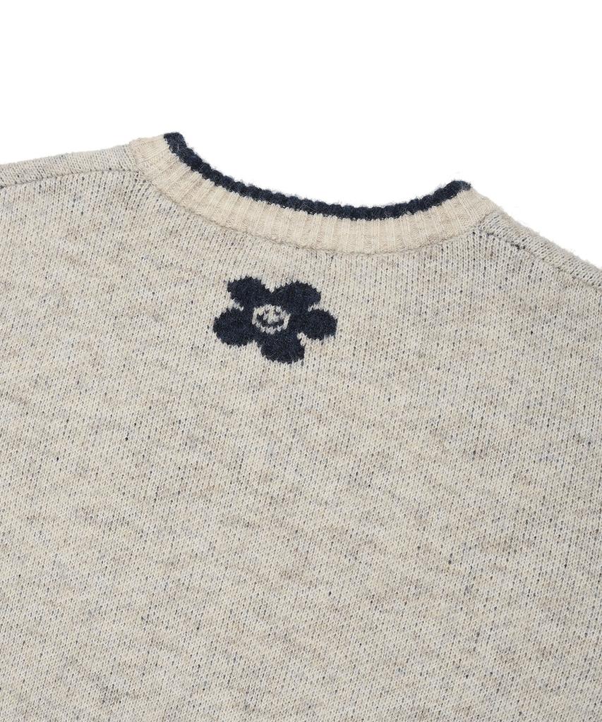WACKY WILLY Women'S Jacquard Graphic Pullover Oatmeal