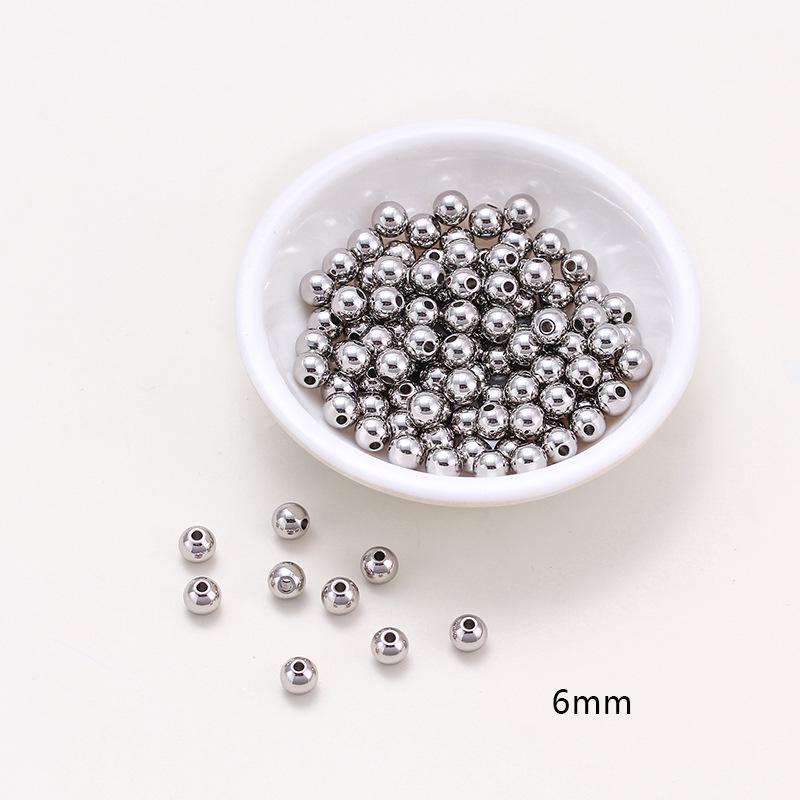 Perles Rondes en Acier Inoxydable Couleur Or 18K Préservation de la Couleur pour Bijoux et Bracelets DIY.