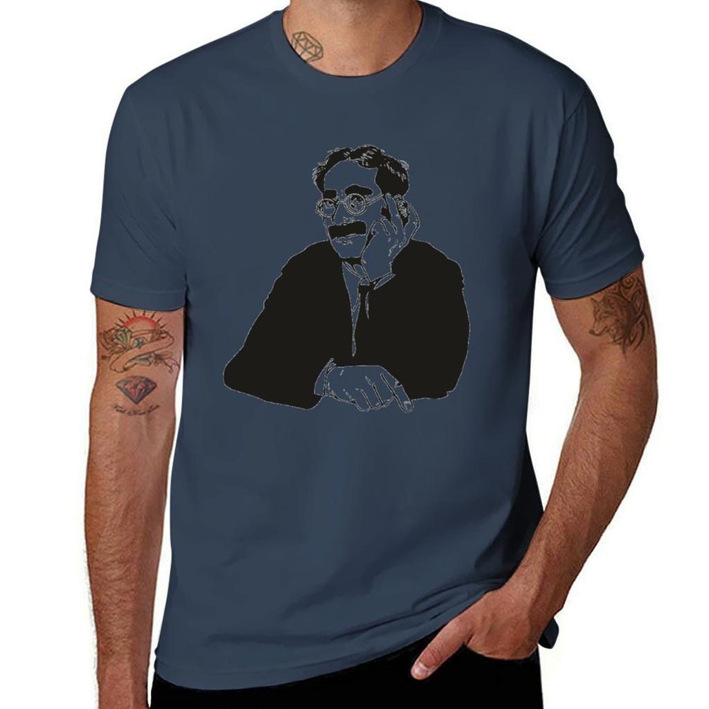 Βαμβακερό πουκάμισο Marx βαμβακερό t t άντρας βαρύς άντρας για T-Shirt μπλούζες Groucho