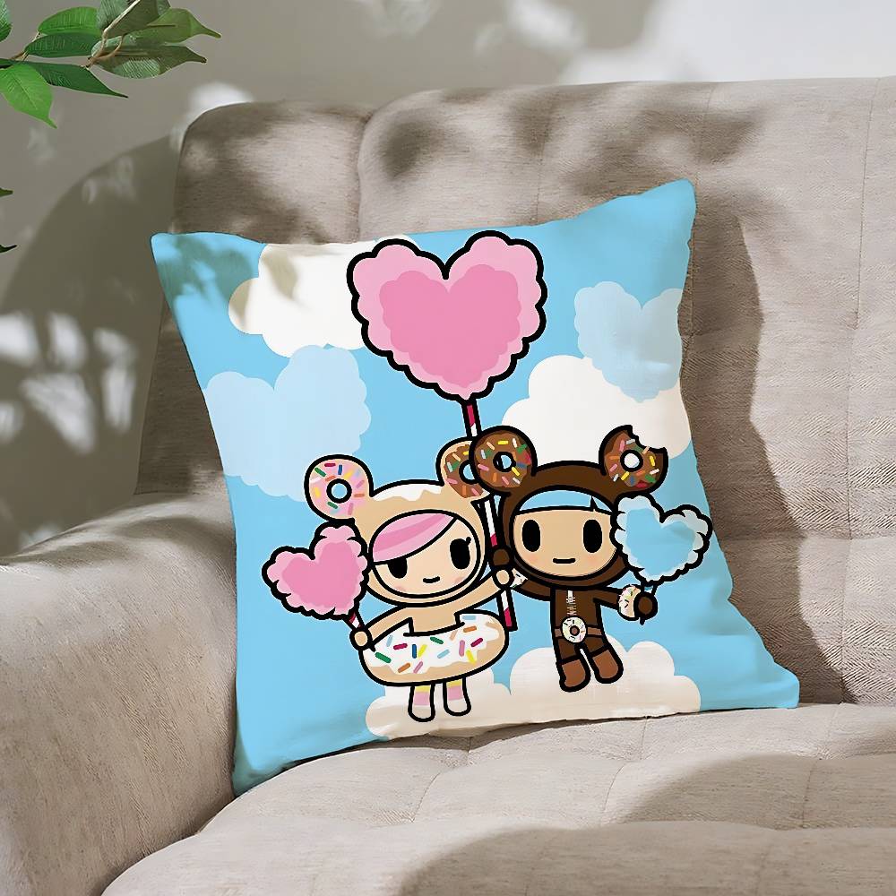 Japan T-Tokidoki-Es Pillow Case Cushion Cover Soft Cute Throw Pillow Case For Car Sofa Pillowcase Polyester With Zipper