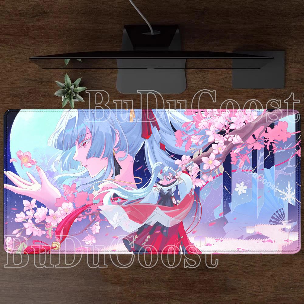 Hiyuki Gaming Wuthering Waves Mauspads Computer Büro Zubehör Tastatur Mauspads Anime sexy Mädchen Gummi HD-Druck Schreibtischunterlage