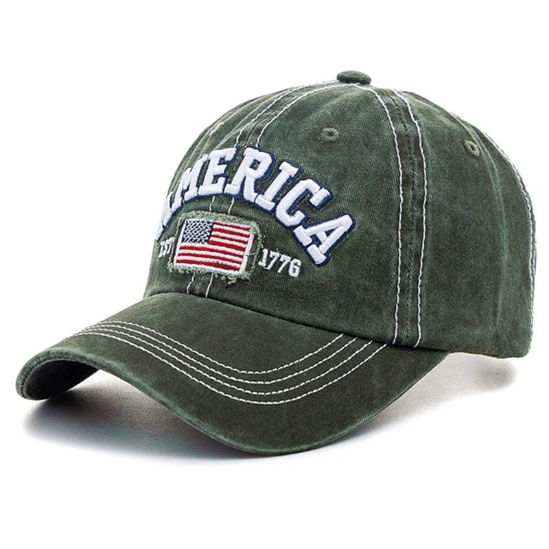 New Unisex Cap AMERICA Letter Embroidery Vintage Baseball Cap Men Women Casual Outdoor Streetwear Sports Hat