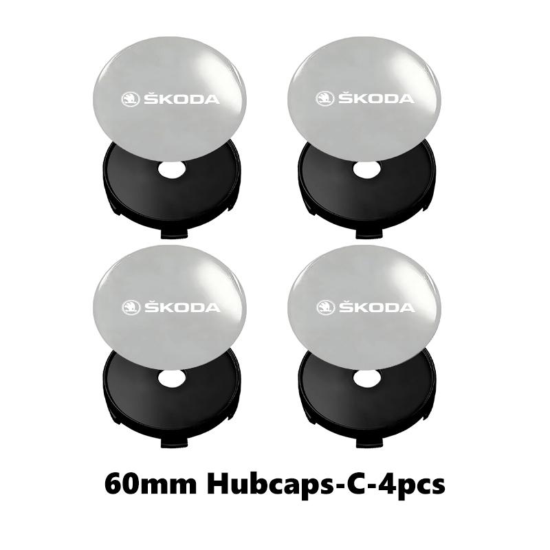 Car Wheel Center Hub Caps Sticker Auto Emblem Wheel Center Cap For Skoda Fabia Kamiq Superb Scala Enyaq-iV MK3 VisionS Yeti CWN1