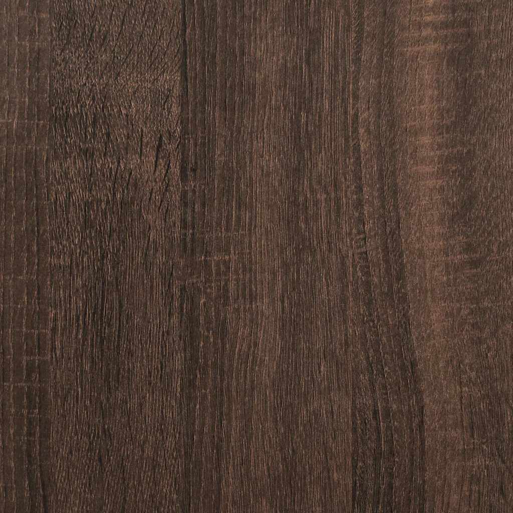Coffee Table Brown Oak Effect 100 x 100 x 30 cm Engineered Wood & Metal