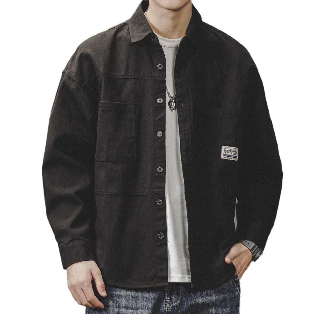 Herren 2026 Amerikanischer Workwear-Stil Retro Lässige Langarm-Hemdjacke für Frühling & Herbst