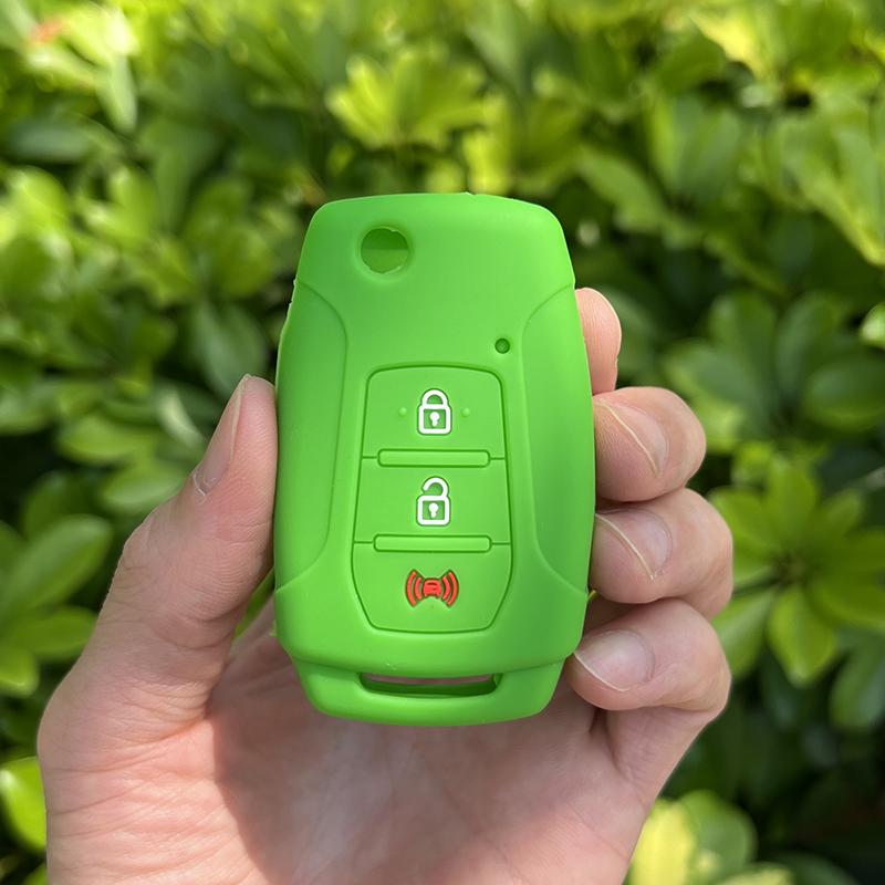 Custodia protettiva ZAD in Silicone a Flip per Chiave Auto Portachiavi per Ssangyong 2015 2016 Tivoli Rexton Korando C Chiave con Telecomando a 3 Pulsanti