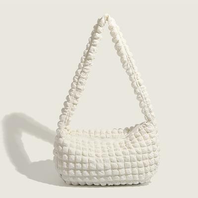 Summer Western Puff Flower Crossbody Bag Japanese and Korean Fresh Soft Women's Bag Casual Fashion Wrinkled Shoulder Bag