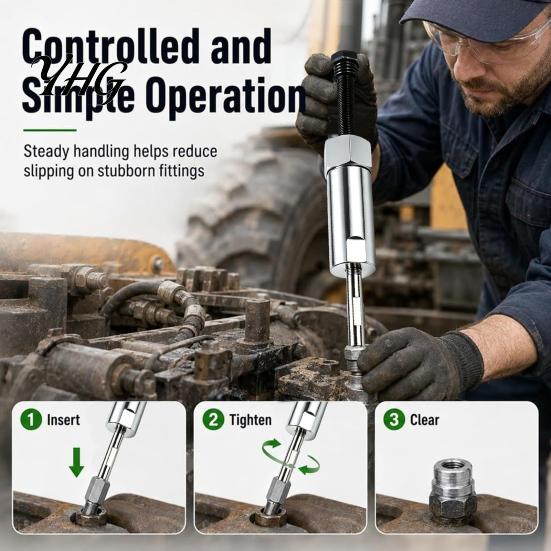Durable Steel Grease Fitting Accessory Nozzle Unclogging Tool, Heavy Duty Manganese Cleaner, Professional Clearing Device Anti-Rust Galvanized Coating