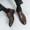 Fashion New Designer Pointed Lace Up Derby Shoes For Men Black Brown Wedding Dress Homecoming Formal Wedding Footwear