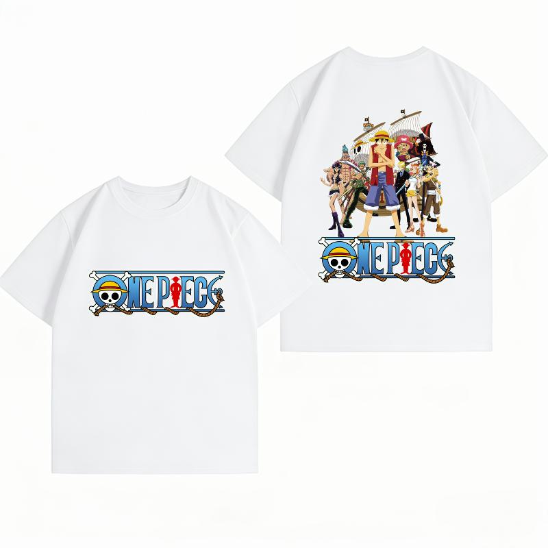 Unisex's Clothing New 100% Cotton Breathable Summer T-Shirt One Piece Luffy Print Casual Streetwear Unisex's T-Shirt