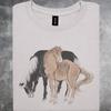 Two Horses Pasture Art Shirt Tshirt Rustic Farm Animal Graphic Tee