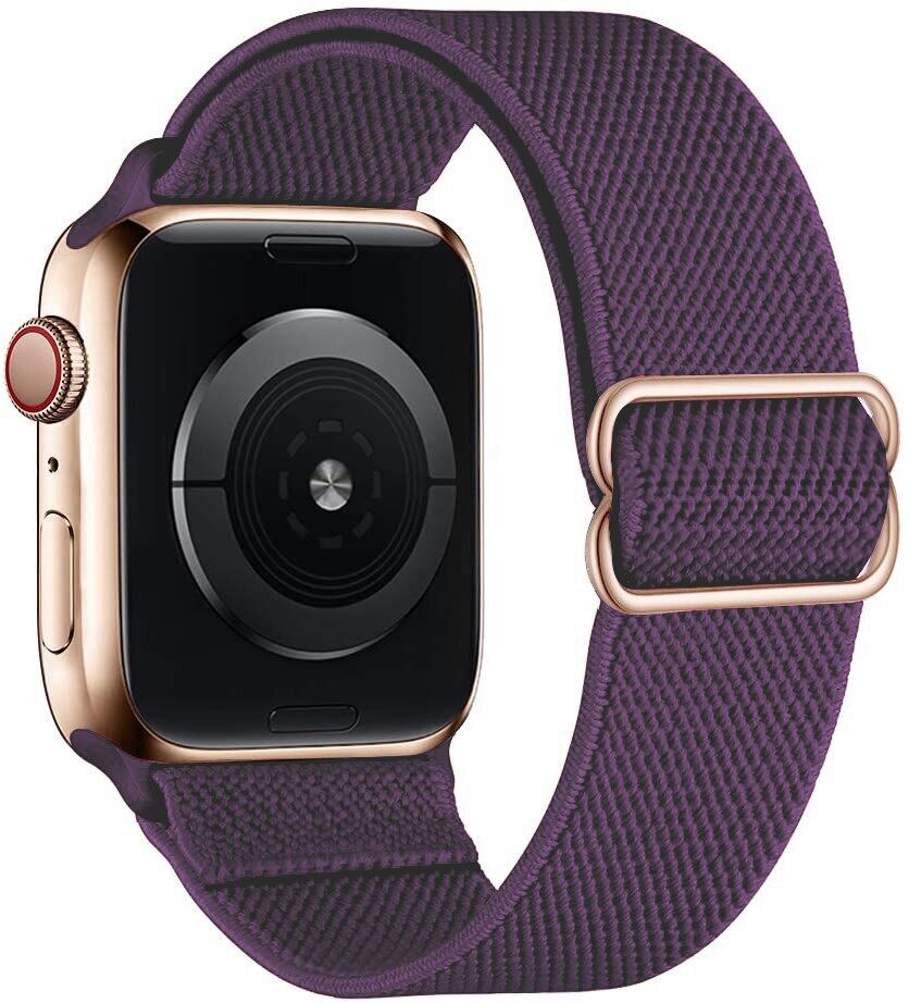 Nylon Strap for Apple Watch 10 9 8 7 Band 45mm 41mm 44mm 40mm 46mm 42mm Adjustable Elastic Solo Loop Bracelet iWatch Series 8 5 6 Se