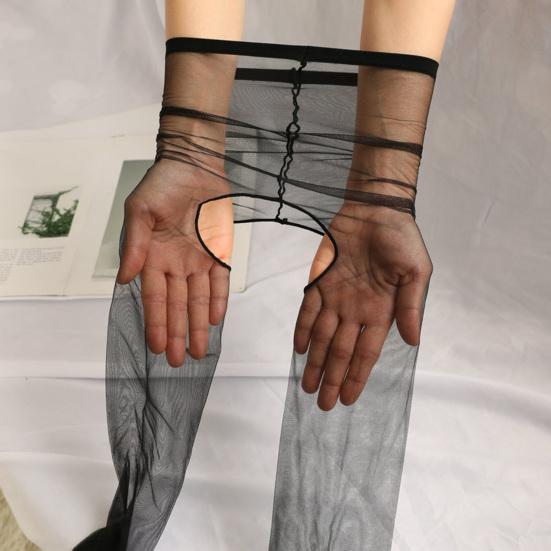 Women Pantyhose Sheer Open Crotch Ultra Thin Solid Color Sexy Hollow Out See Through Stretchy Stockings for Home