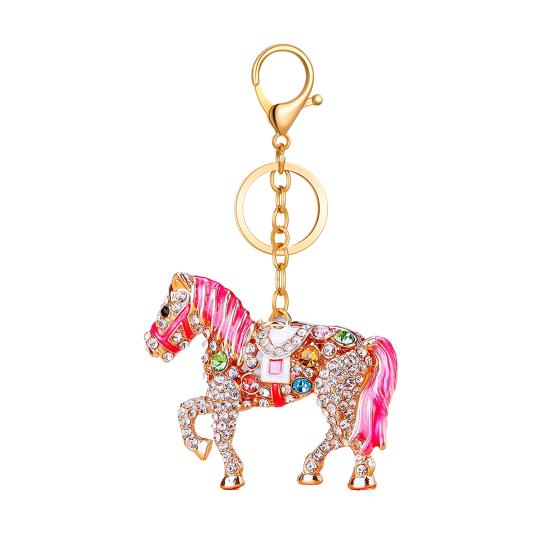 Breloc 2026 Anul Calului Breloc Cal cu Strassuri Strălucitoare Design Animal Cal Breloc Charm pentru Geantă Accesoriu