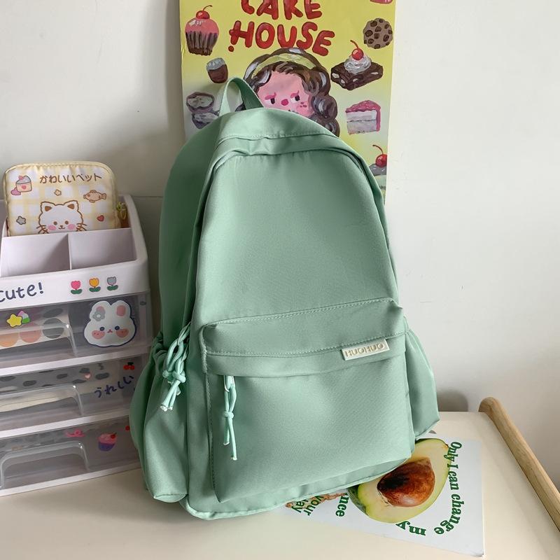 Schoolbag spring and summer new fashion candy color small fresh backpack waterproof and wear-resistant student schoolbag women's solid color casual 