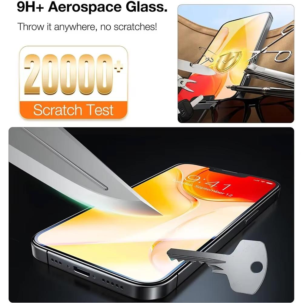 5KS Ľahko inštalovateľné ochranné sklá pre iPhone 17 ProMax/17 Pro/17 Air/17 Tvrdené sklo Ochranná fólia proti poškriabaniu pre iPhone 17