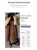Jupe Plaid Marron Laine Ligne A pour Femme - Taille Haute, Coupe Ample Mi-Longue, Motif Floral Chaud, Collection Début Printemps 2026