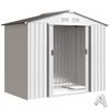 Garden Shed 213x130x185 Cm Metal Outdoor Shed for Tool Storage White