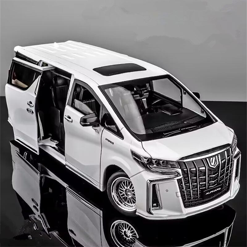 New 1/18 Toyota Alphard Mpv Alloy Car Model Diecast Metal Toy Commercial Vehicles Car Model Simulation Sound And Light Kids Gift