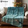 Linear Ocean Anime Cartoon Flannel Blanket Soft Warm Throw for Bedroom Sofa Car Kids Holiday Gift