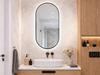 Lustro owalne w czarnej ramie aluminiowej LED 40x80cm
