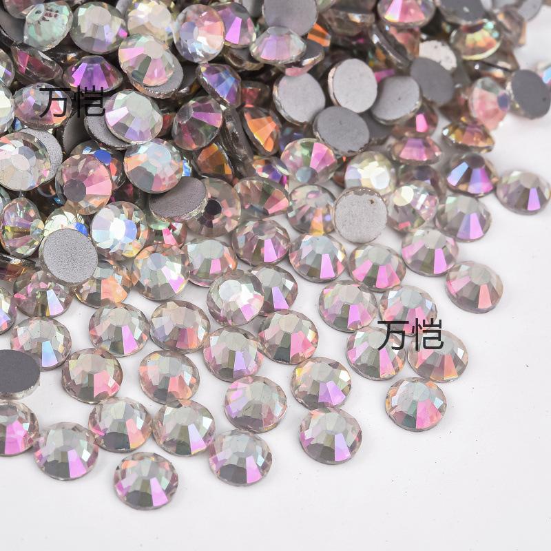 White Series Flat-Bottomed Diamond, Glass Crystal Nail Drill Diy Mobile Phone Case Sticker Drill Violent Bear Rhinestone Jewelry Accessories