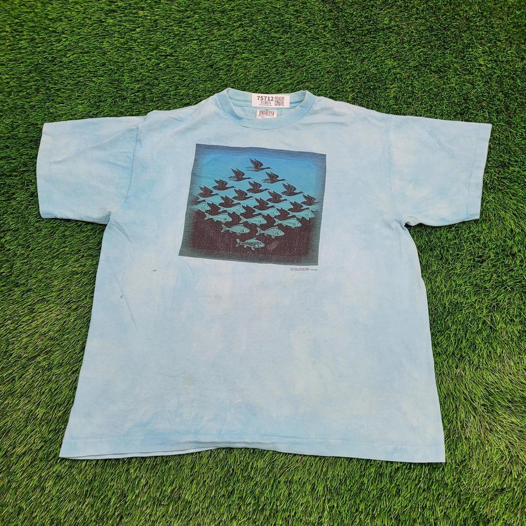 Vintage 1991 Andazia Himmel und Wasser Shirt L/XL 23x25 M.C. Escher