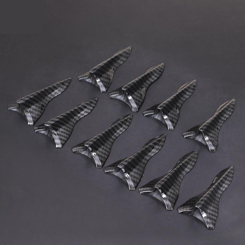 10Pcs Rear Roof Shark Fins Spoiler Wing Kit Universal Car Roof Spoiler Bumper Spoiler Shark Fin Diffuser Vortex Generator