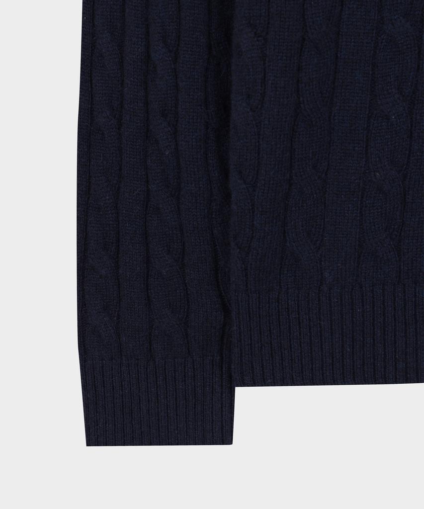 BROOKS BROTHERS [Heritage] Wool Cashmere Cable Sweater (Navy) (Bbwrmhg411)