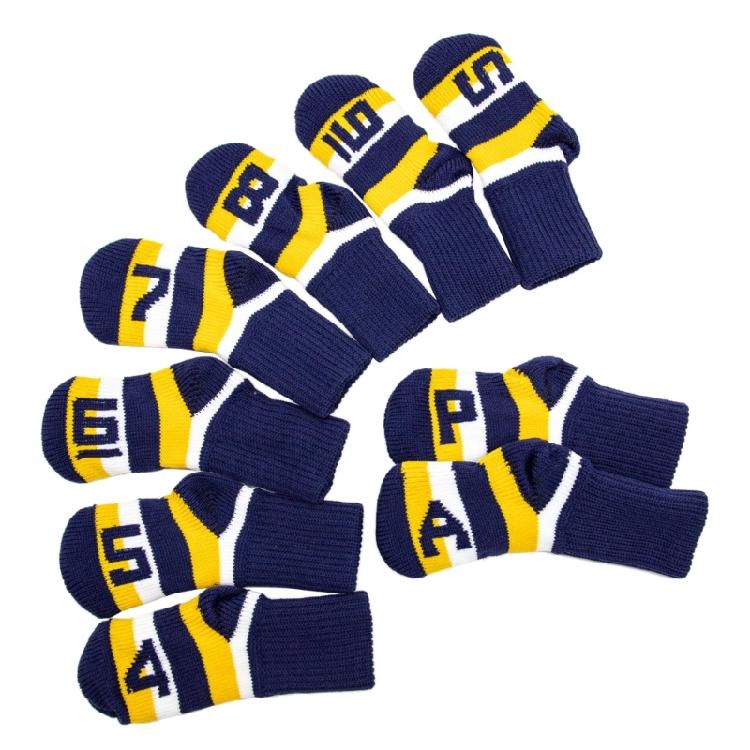 9Pcs Golf Iron Head Cover Washable Knitted Golf Club Headcover Golf Putter Cover