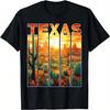 Texas 1845 Desert Cactus Sunset Vacation Trip Texas T-Shirt