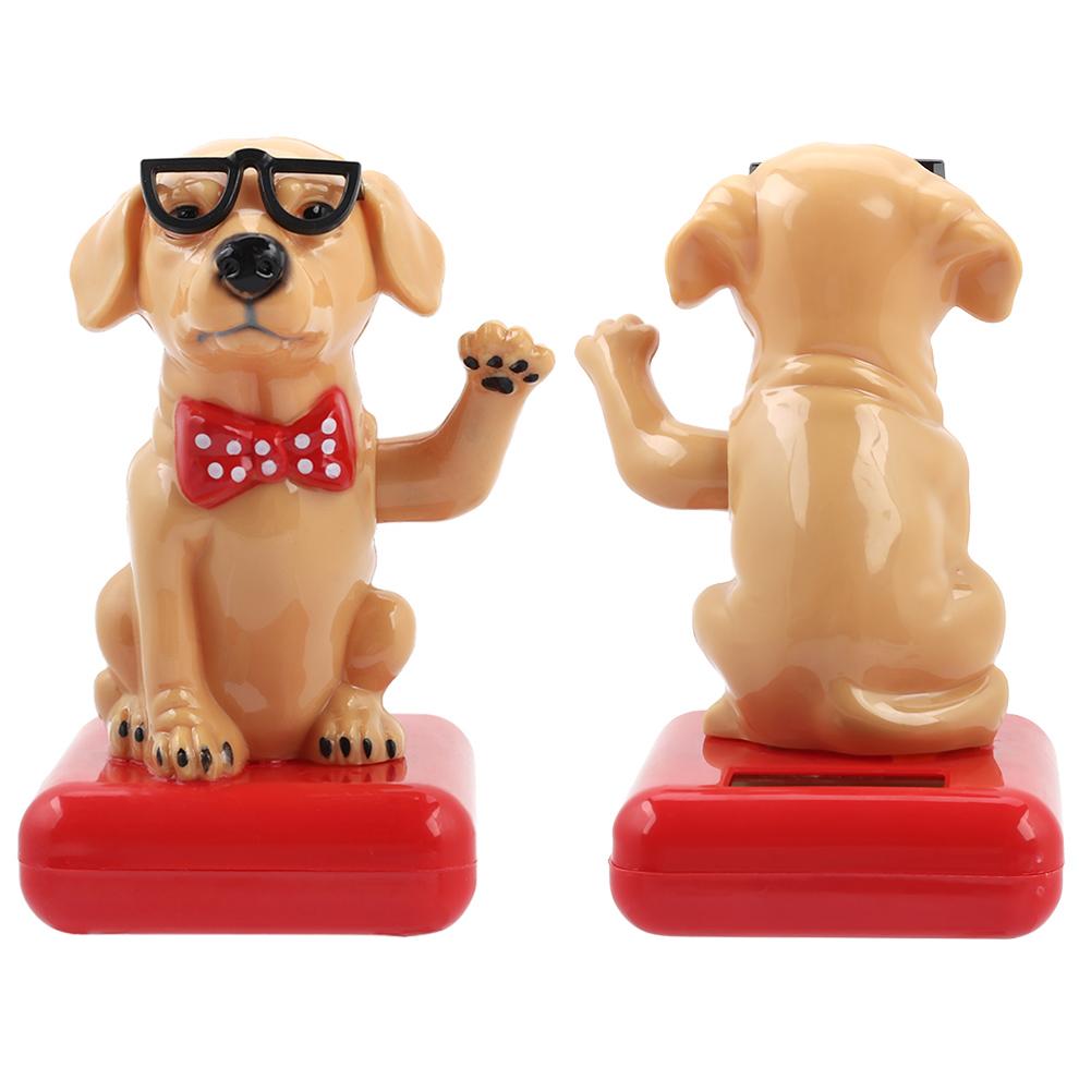 Solarbetriebener Schwingender Winkender Hund Entzückende Heimdeko Autozubehör Tischornament(# 1)