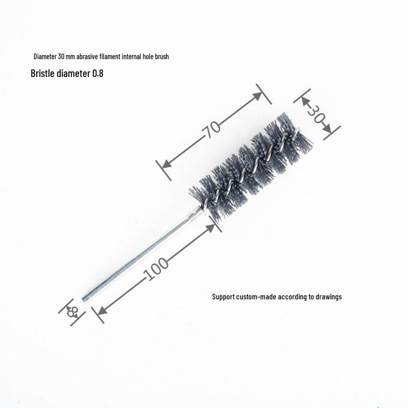 Abrasive Wire Tube & Pipe Brush - Steel Bristle for Deburring & Polishing