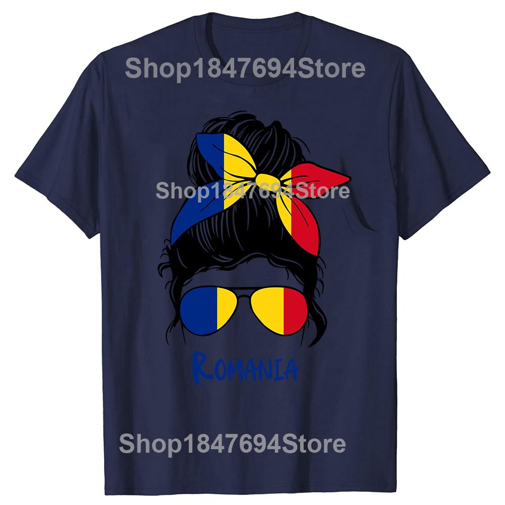 Romania Romanian Girl Woman Flag T Shirts Summer Graphic Cotton Streetwear Short Sleeve Birthday Gifts T-shirt Mens Clothing