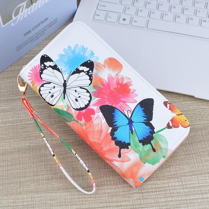 Fashion Pattern Long Wallets for Women Ladies PU Leather Zipper Handbags Phone Bags Purse Wallet GZW