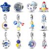 100% Copper Astronaut Rocket Outer Space Star Charms Beads Fit Pandachoriginal Bracelets Fine Diy Jewelry Gift