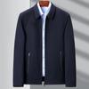 Genuine Jacket Spring and Autumn Solid Color Lapel Top Men's New Middle-aged and Elderly Dad Jacket