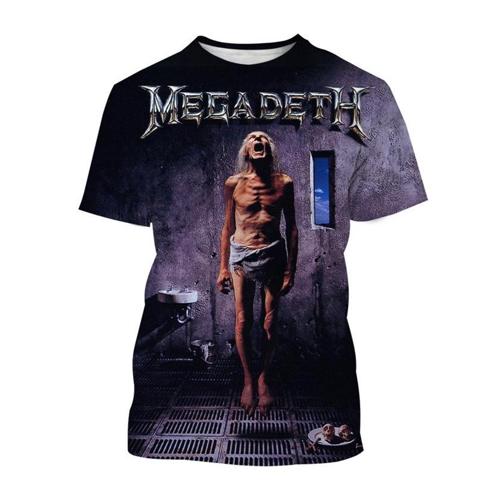 2024 Megadeth 3D Printed T-Shirts Fashion Rock Band Men's Casual T-shirt Summer Men Women Punk Funny Hip Pop Short Sleeve Kids