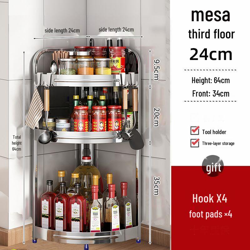 Stainless Steel Multi-layer Corner Spice Rack