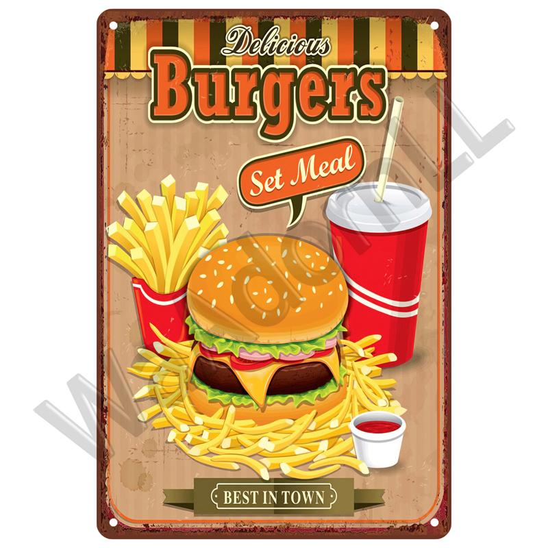 Vintage Wall Posters Plaque Painting Art Decor Accessories Retro Diner Tin Sign Poster Metal Sign Decorative Wall Plate Kitchen