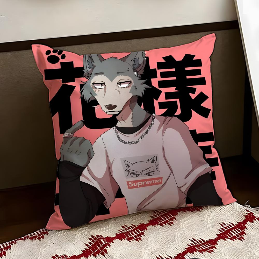 Cartoon BEASTARS Cushion Cover Reversible Soft Durable Pillow Cover Home Car MultiScene Use for Daily Comfort