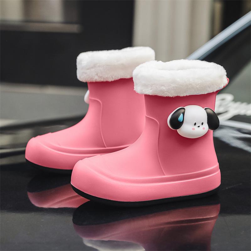 Fashion Women's Rain Shoes Wear Waterproof and Non-slip Cotton Warm Rain Boots Thick-soled Wear-resistant Rubber Shoes