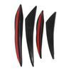 4PCS Car Front Bumper Spoiler Universal Glossy Black Rubber Air Knife for Modification