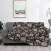 Grunge Pattern With Skulls Rock Blanket Cover Fleece Throw Blankets Summer Air Conditioning Personalised Soft Warm Bedspreads