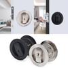 Pocket Door Lock with Key Contemporary Entry Round Sliding Barn Door Lock Latch Hardware for 35-55mm Thickness Door