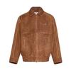 Originale Lederjacke Sportliches Revers Gestreift Lockerer Schnitt Herrenjacken KV5939
