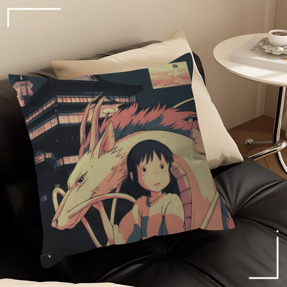Pillow Gifts Home Office Furnishings Bedroom Sofa Car Cushion Cover case 45x45cm Movie S-Spirited A-Away Anime