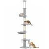 Ceiling-High Scratching Post 230–260 Cm Height-Adjustable Cat Tree with 5 Levels, 3 Thick Sisal Scratching Posts, Sisal Scratching Board