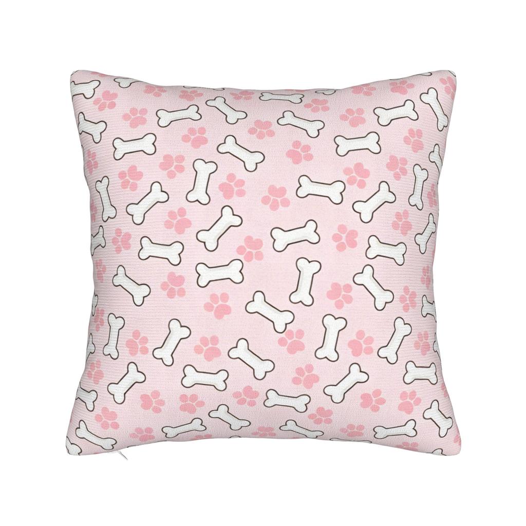 Dog Paw Print And Bone Pillow Cover Vintage Pillow Case For Sofa Couch Bed Living Room Comfy Pillowcases Gift
